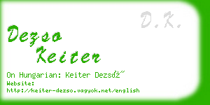 dezso keiter business card